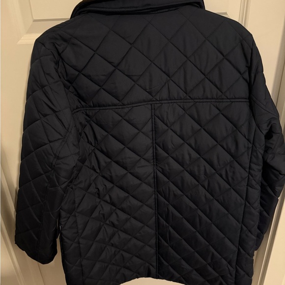 J. Crew Navy Puffer Jacket with Brown Corduroy Collar - Picture 4 of 6